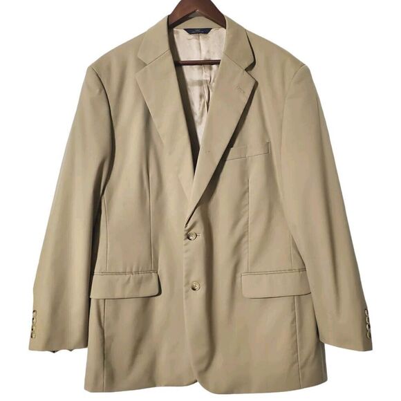 Brooks Brothers Blazer Size 44R Beige Cotton Blend Cupro Lining Jacket 346 Mens - Picture 1 of 16